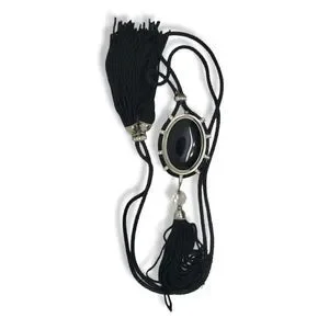 Vintage Authentic Betsey Johnson Silver Tone Black and White Pendant Watch 36\
